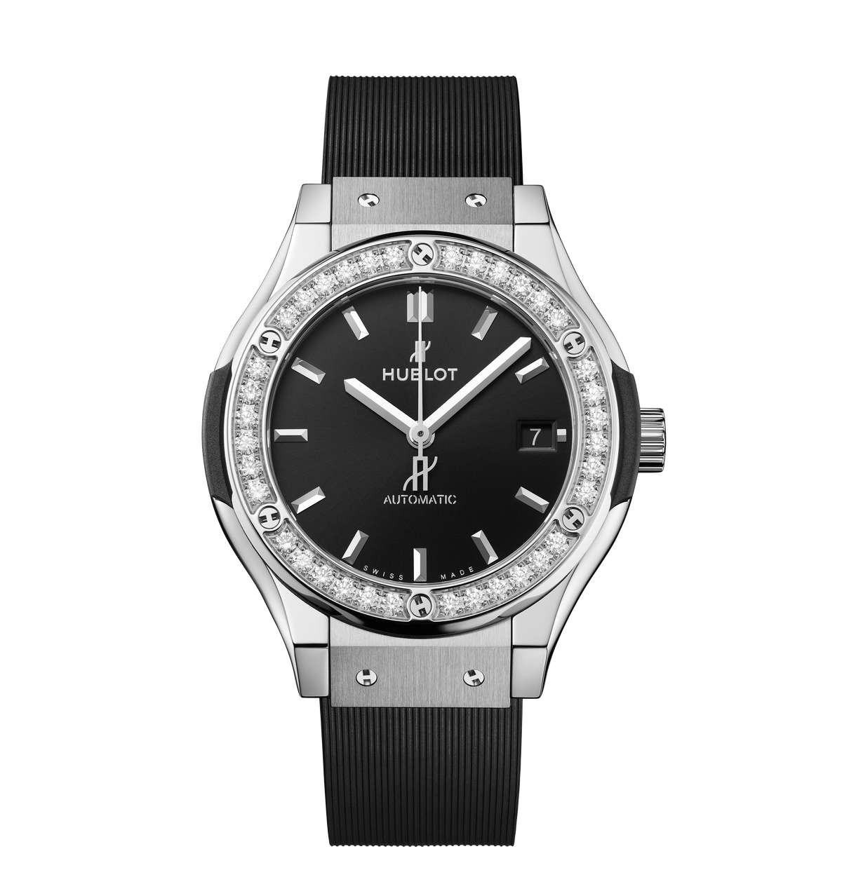 Hublot Classic Fusion Titanium Diamonds, 38mm with Black Dial