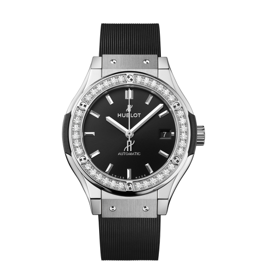 Hublot Classic Fusion Titanium Diamonds, 38mm with Black Dial