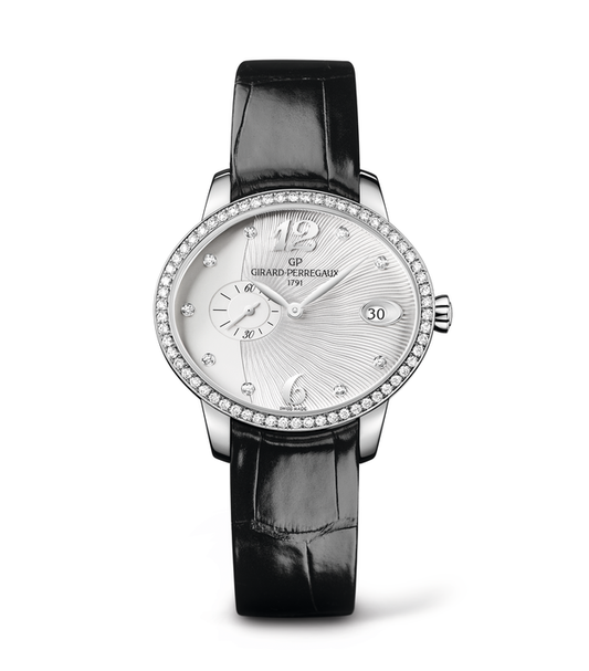 Girard-Perregaux Cat's Eye Small Seconds Watch with Silver Guilloché Dial