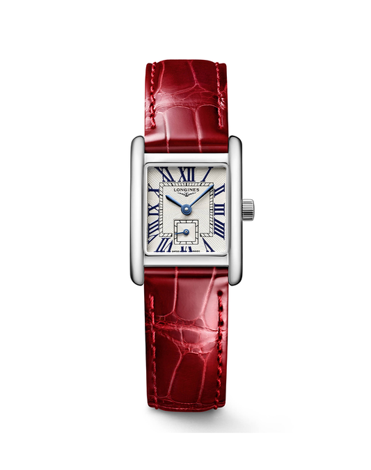 Longines Mini DolceVita 29mm Watch with Red Alligator Strap