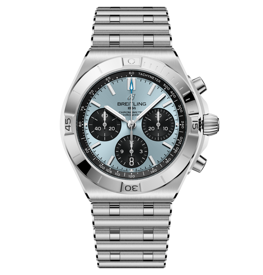 Breitling Chronomat B01 Chronograph 42 Watch with Ice Blue Panda Dial