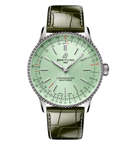 Breitling Navitimer Automatic 36 Watch with Green Leather Strap