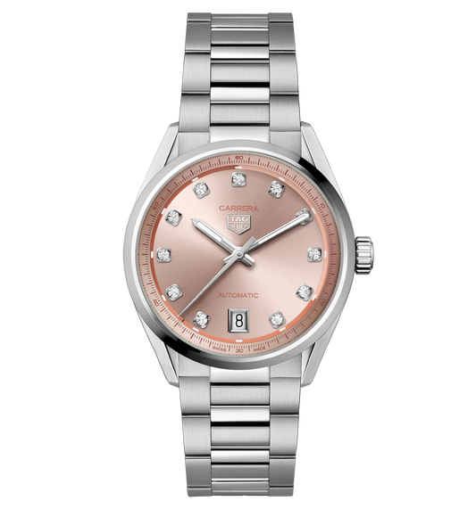 TAG Heuer Carrera Date Watch with Peach Dial
