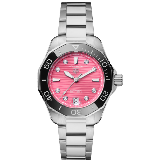 TAG Heuer Aquaracer Professional 300 Watch with a Pink Dial