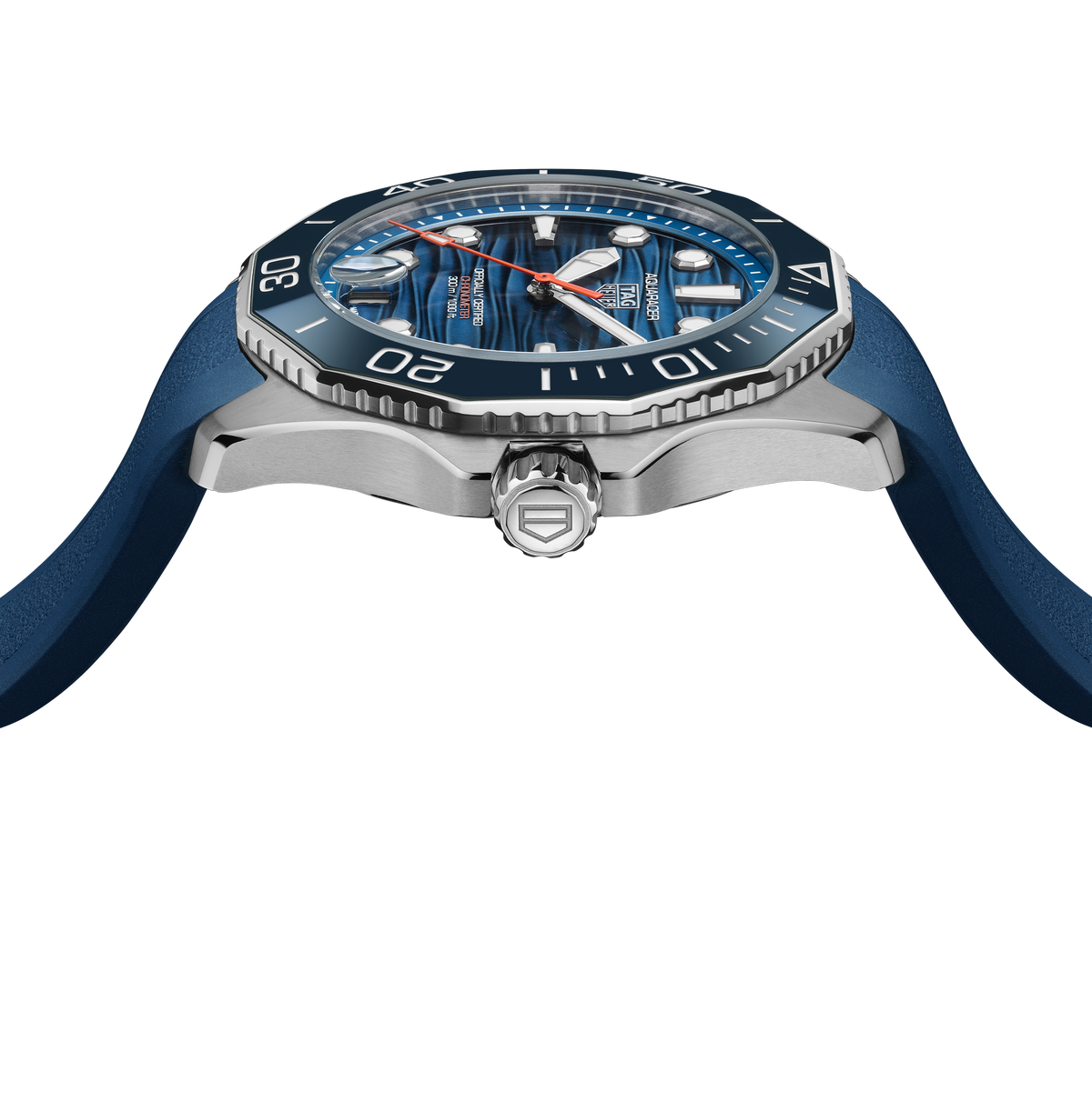 TAG Heuer Aquaracer Professional 300 Date Watch with Blue Rubber Strap