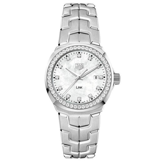 TAG Heuer Link Ladies' White Mother-of-Pearl Dial Diamond Bezel Watch